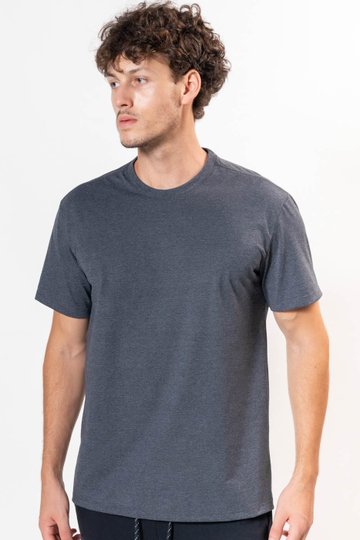 Camiseta Masculina Manga Curta Básica Premium Lisa Mescla Preto